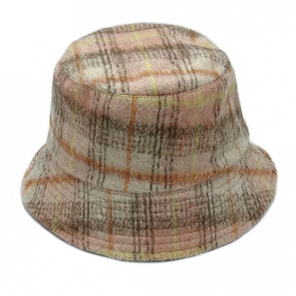 Pink Plaid Pattern Bucket Hat - Picture 2 of 4